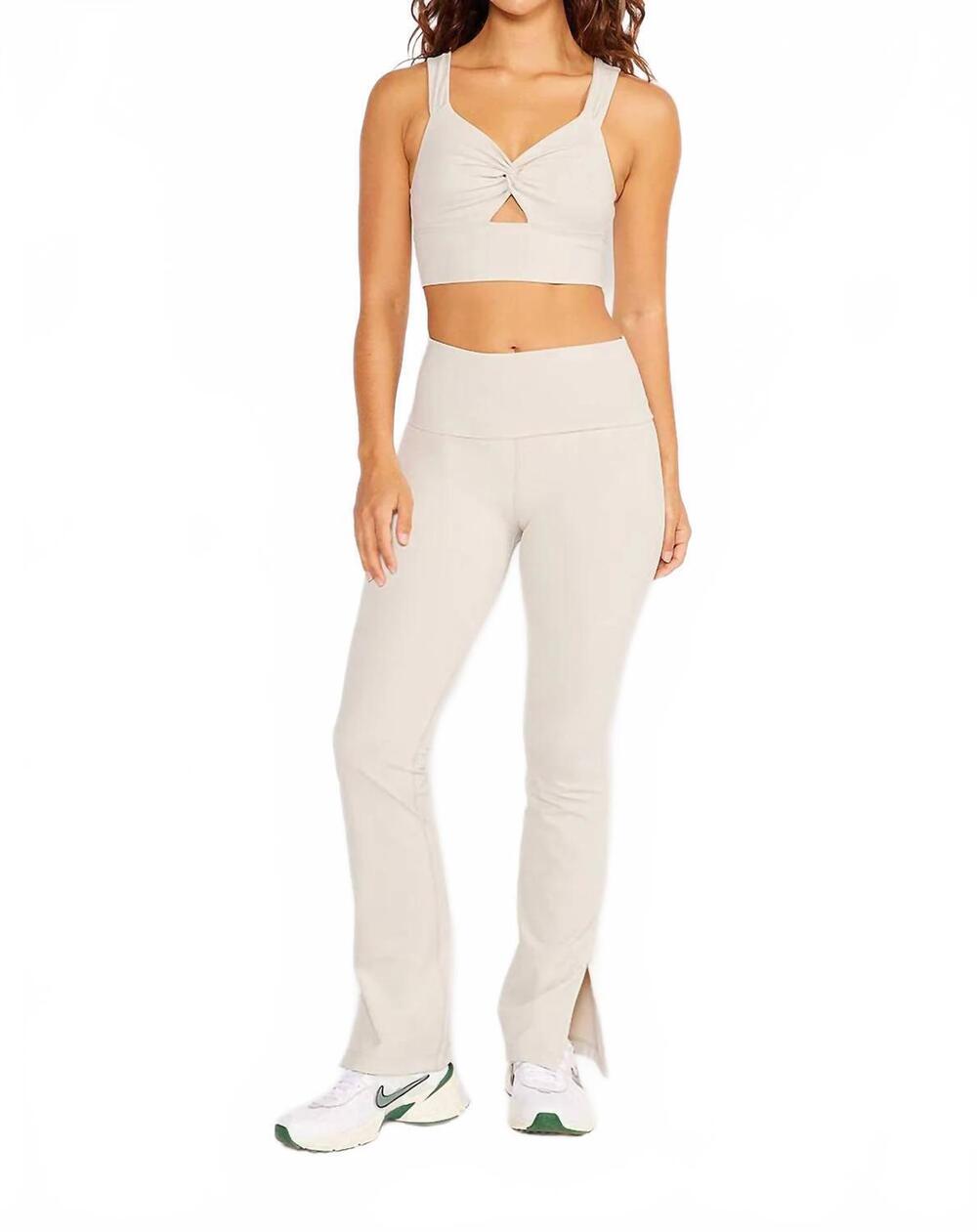 NEW CREAM YOGA women's angel flare legging in cream